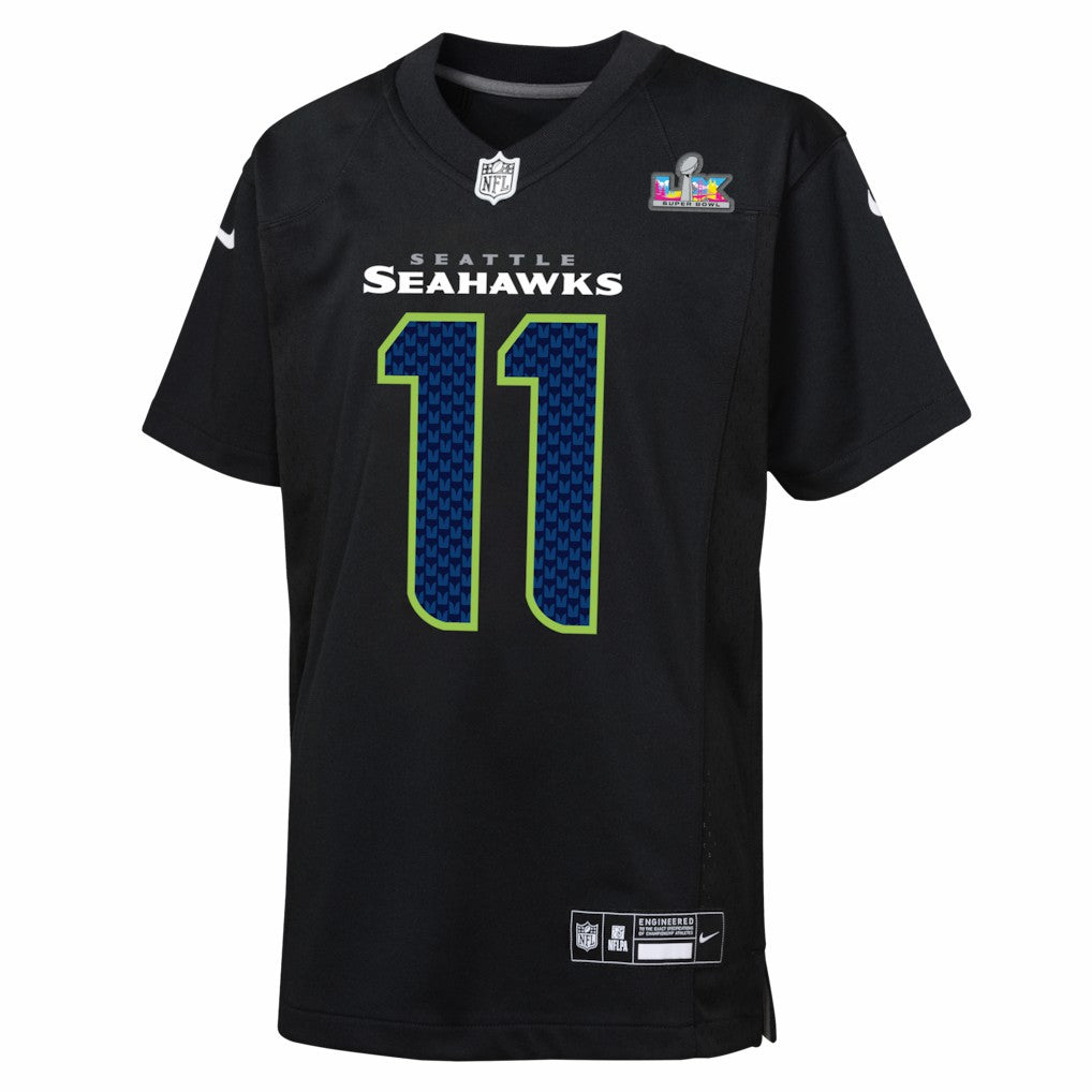 Nike Jaxon Smith-Njigba Seattle Seahawks Youth Super Bowl LX Patch Carbon Fashion Game Jersey Black