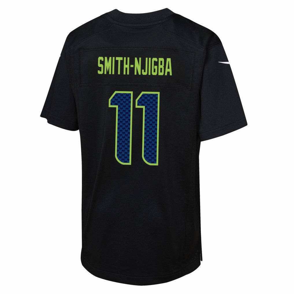 Nike Jaxon Smith-Njigba Seattle Seahawks Youth Super Bowl LX Patch Carbon Fashion Game Jersey Black