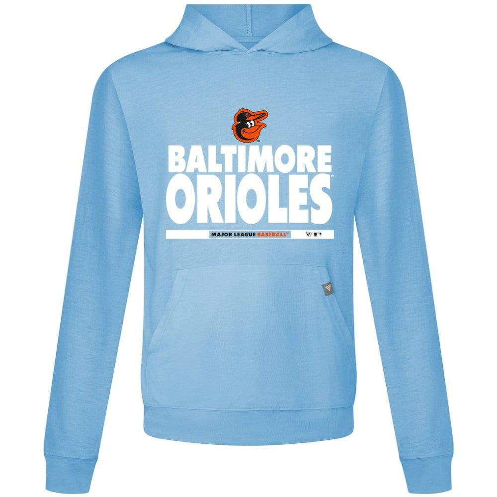 Baltimore Orioles Levelwear Relay Center Stage Long Sleeve Hooded T-Shirt - Light Blue - MLB Sale