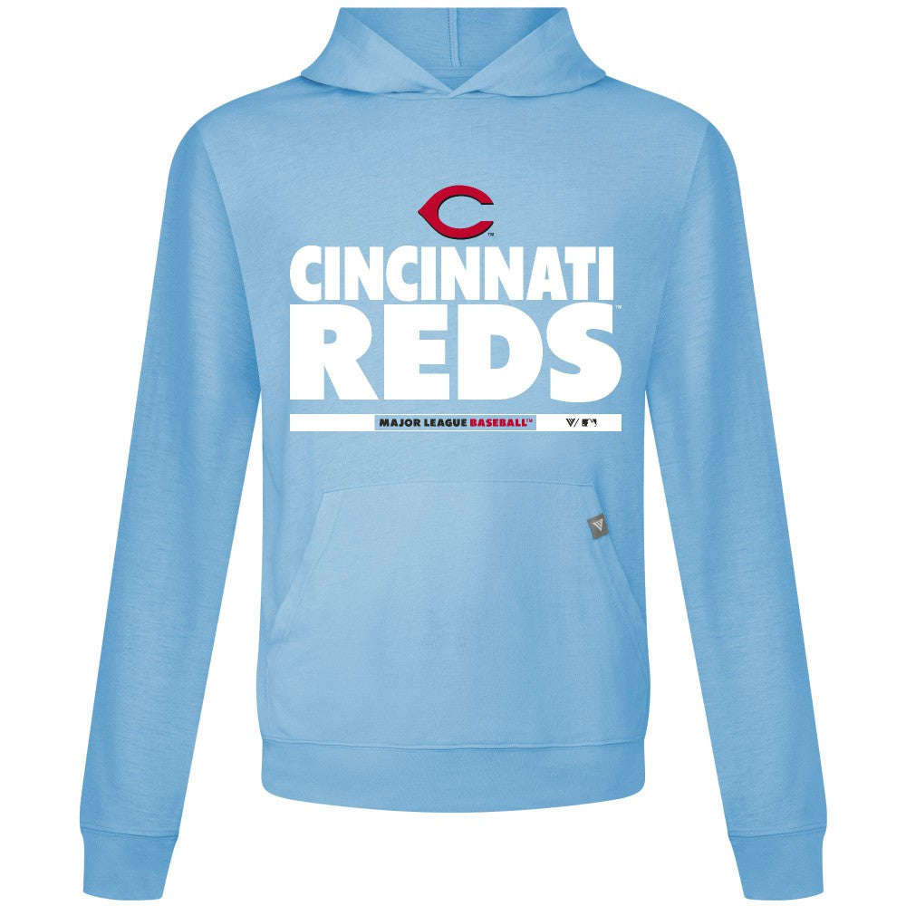 Cincinnati Reds Levelwear Relay Center Stage Long Sleeve Hooded T-Shirt - Light Blue - MLB Online