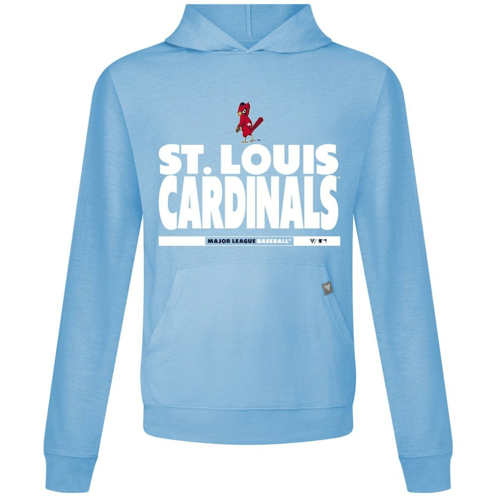 St. Louis Cardinals Levelwear Relay Center Stage Long Sleeve Hooded T-Shirt - Light Blue - MLB on Sale