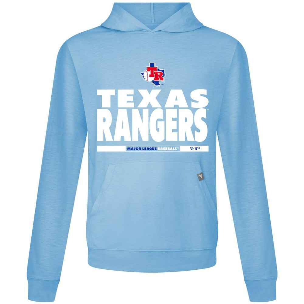 Texas Rangers Levelwear Relay Center Stage Long Sleeve Hooded T-Shirt - Light Blue - MLB Discount