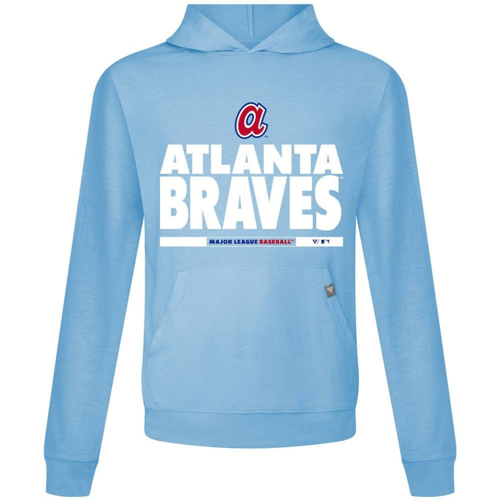 Atlanta Braves Levelwear Relay Center Stage Long Sleeve Hooded T-Shirt - Light Blue - MLB Lifestyle
