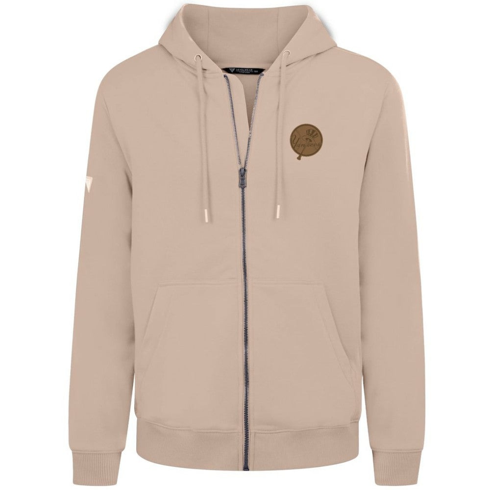 New York Yankees Levelwear Podium Full-Zip Hoodie - Khaki - MLB Lifestyle