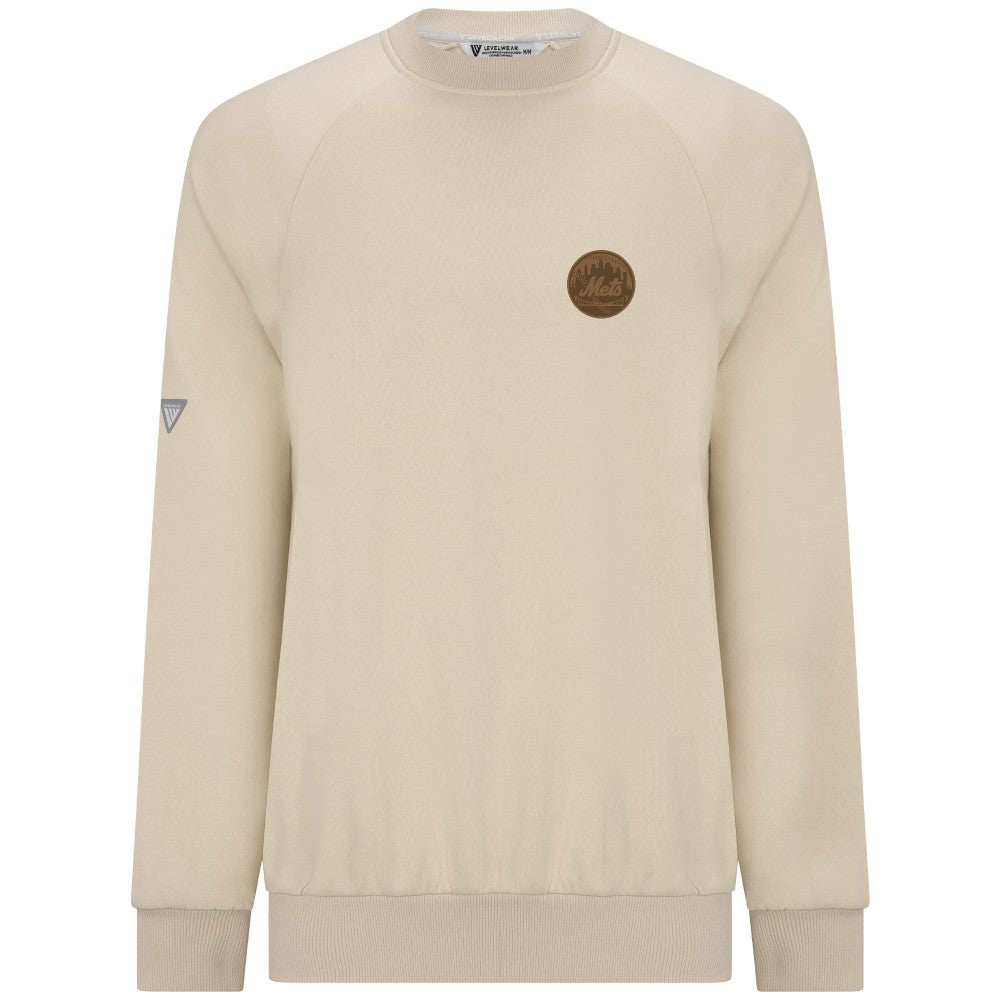 New York Mets Levelwear Connect Logo Sweatshirt - Khaki - MLB Discount
