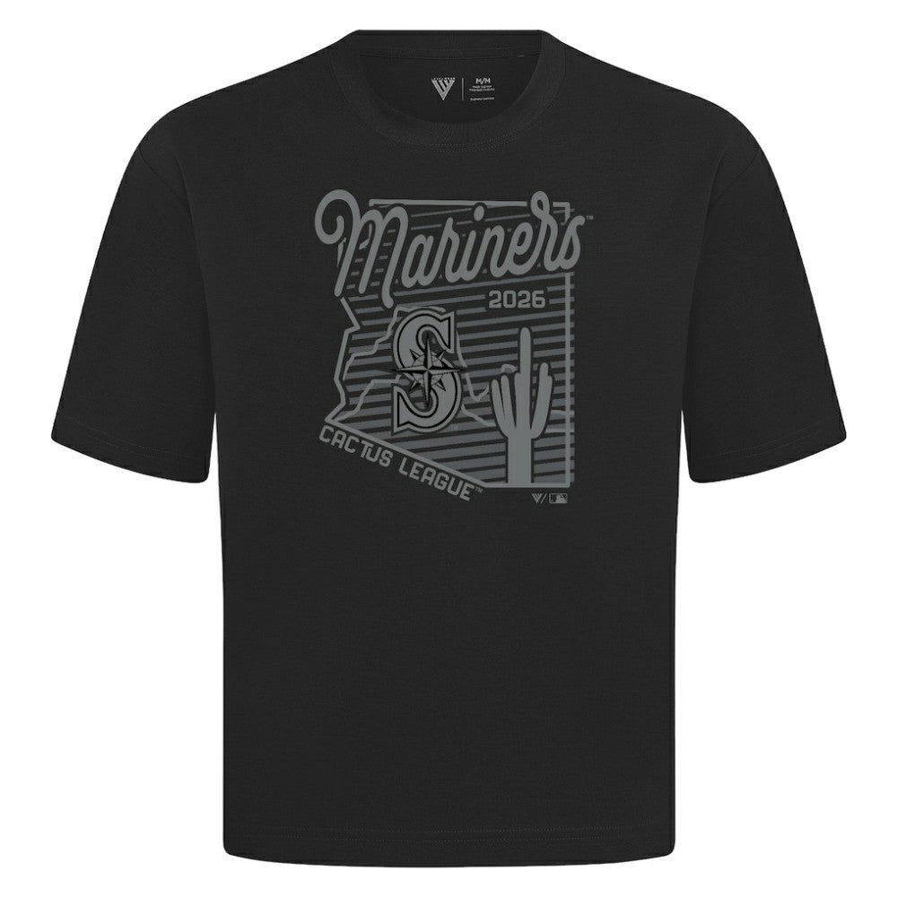 Seattle Mariners Levelwear Sunrise Luxe Signature Knit T-Shirt - Black - MLB on Sale