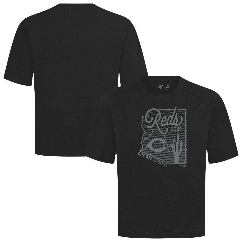 Cincinnati Reds Levelwear Sunrise Luxe Signature Knit T-Shirt - Black - MLB Discount