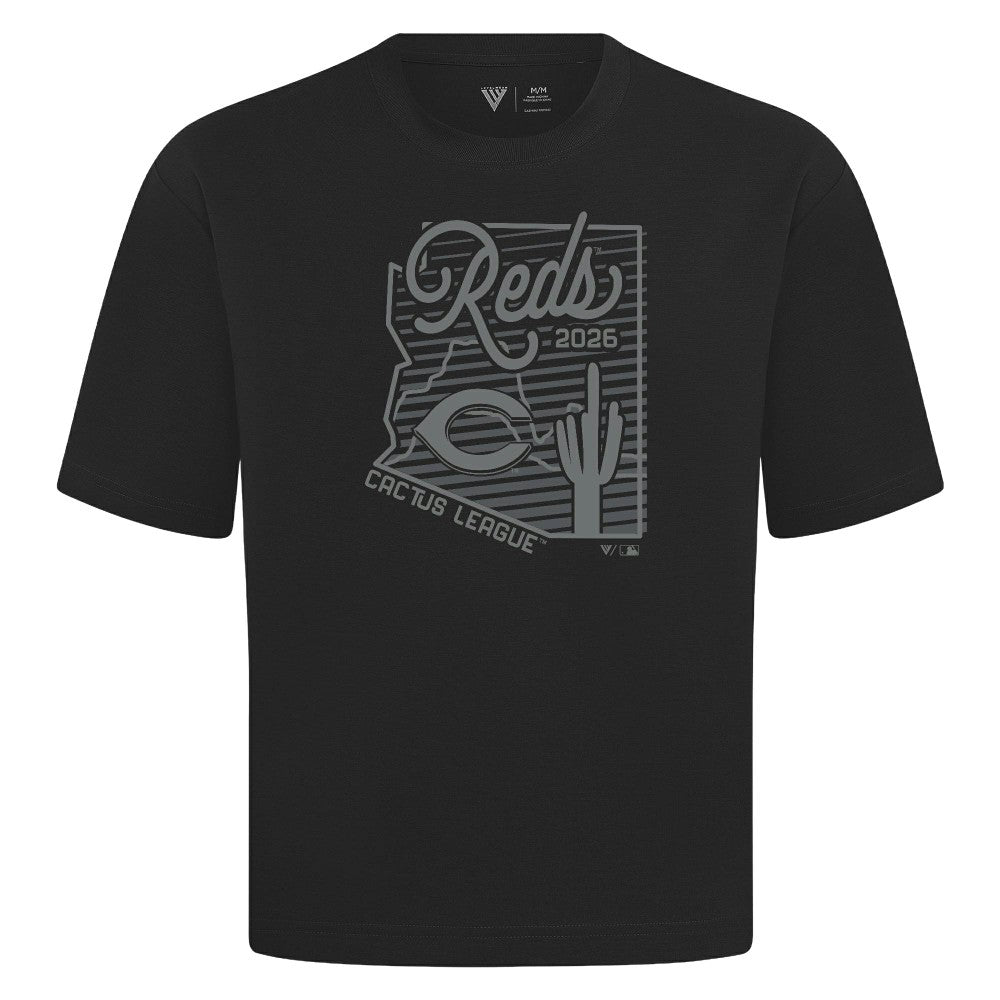 Cincinnati Reds Levelwear Sunrise Luxe Signature Knit T-Shirt - Black - MLB Discount