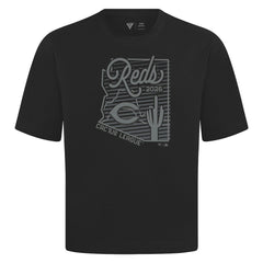 Cincinnati Reds Levelwear Sunrise Luxe Signature Knit T-Shirt - Black - MLB Discount
