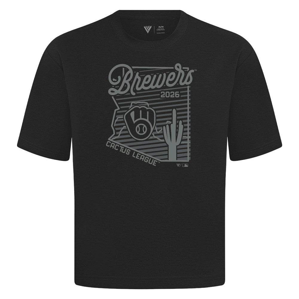 Milwaukee Brewers Levelwear Sunrise Luxe Signature Knit T-Shirt - Black - MLB Sale