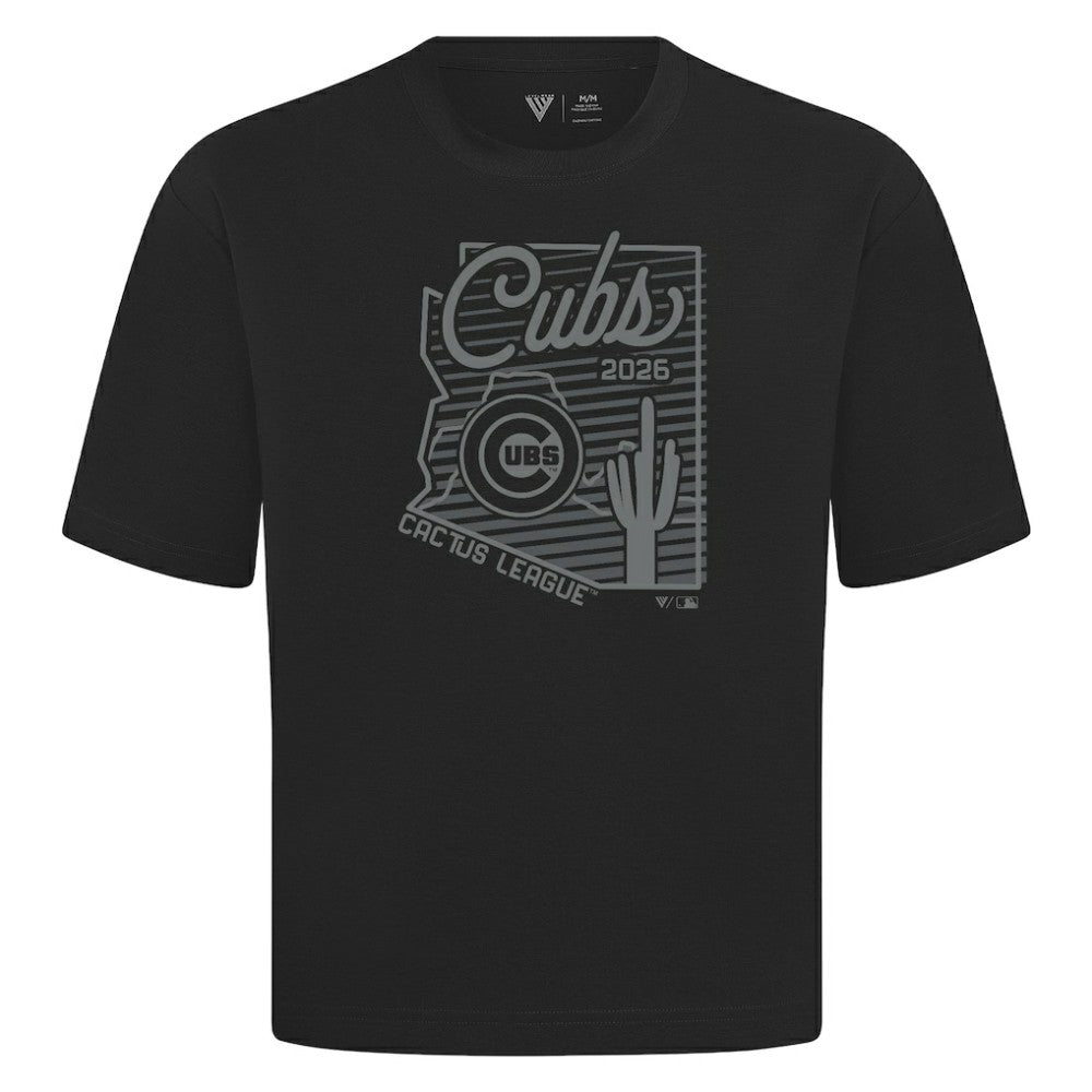 Chicago Cubs Levelwear Sunrise Luxe Signature Knit T-Shirt - Black - MLB Discount