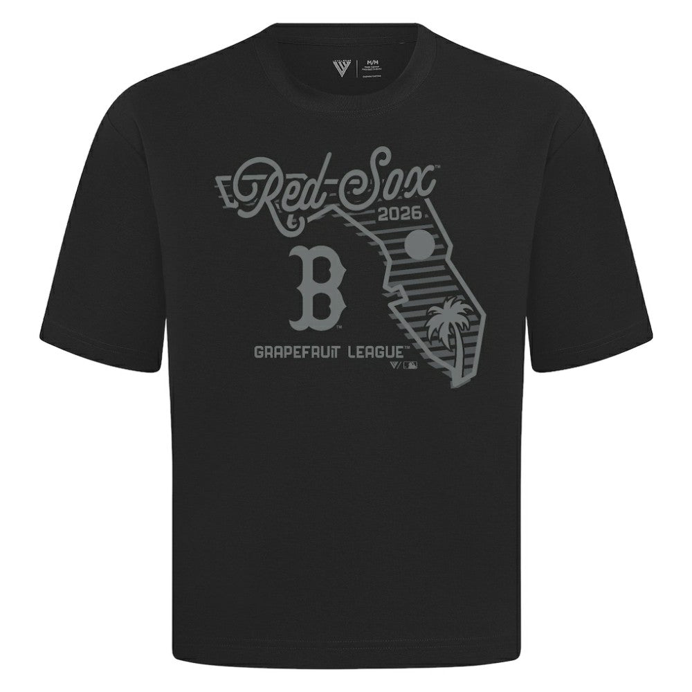 Boston Red Sox Levelwear Sunrise Luxe Signature Knit T-Shirt - Black - MLB on Sale