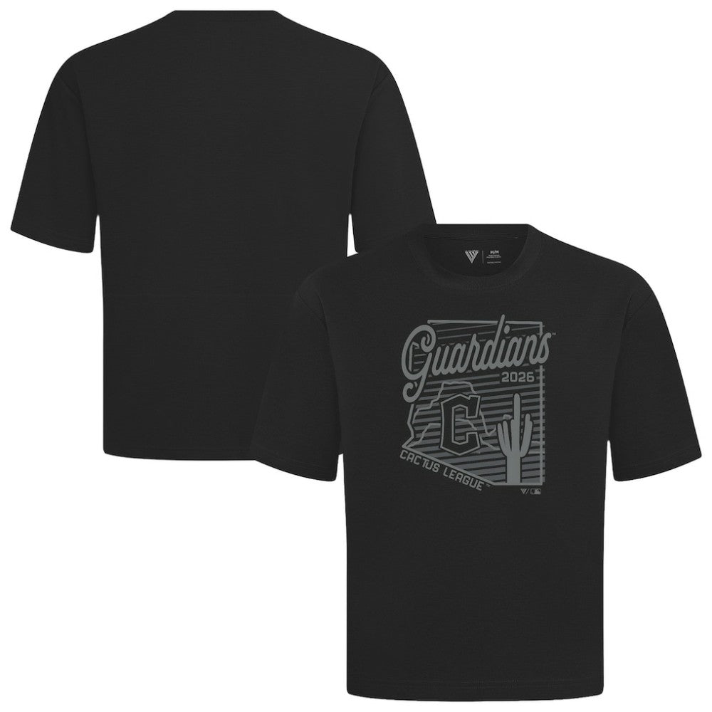 Cleveland Guardians Levelwear Sunrise Luxe Signature Knit T-Shirt - Black - MLB Discount