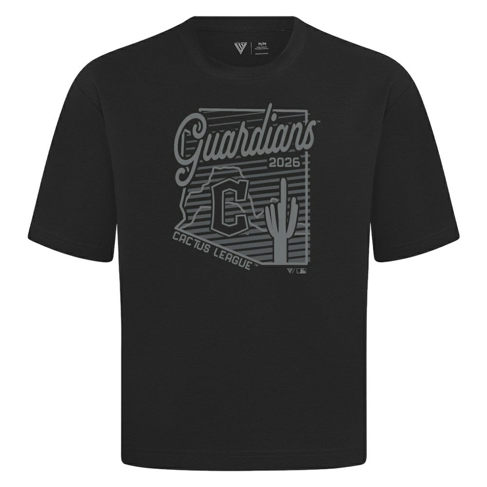 Cleveland Guardians Levelwear Sunrise Luxe Signature Knit T-Shirt - Black - MLB Discount