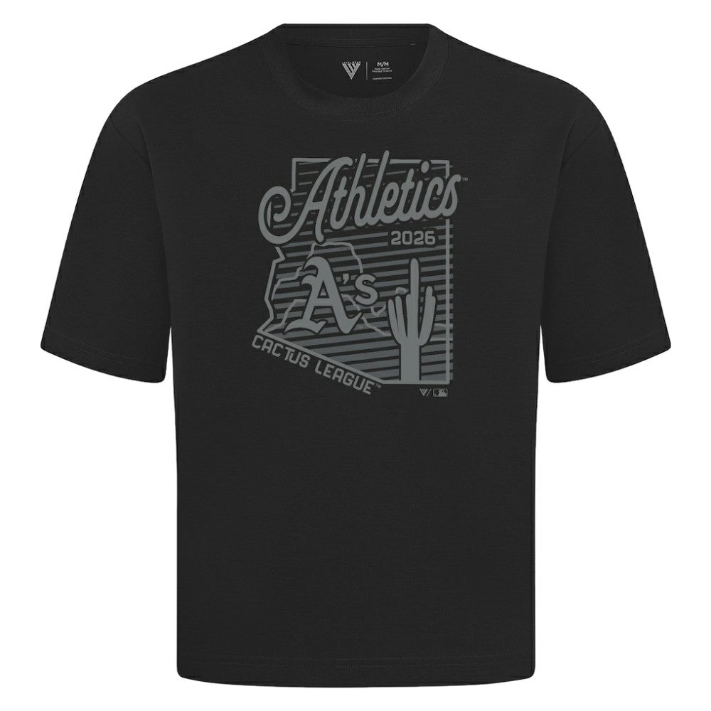 Athletics Levelwear Sunrise Luxe Signature Knit T-Shirt - Black - MLB on Sale