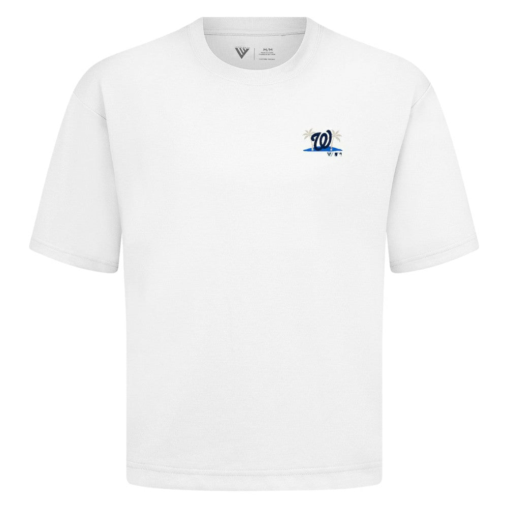 Washington Nationals Levelwear Panoramic Luxe Signature Knit T-Shirt - White - MLB Lifestyle