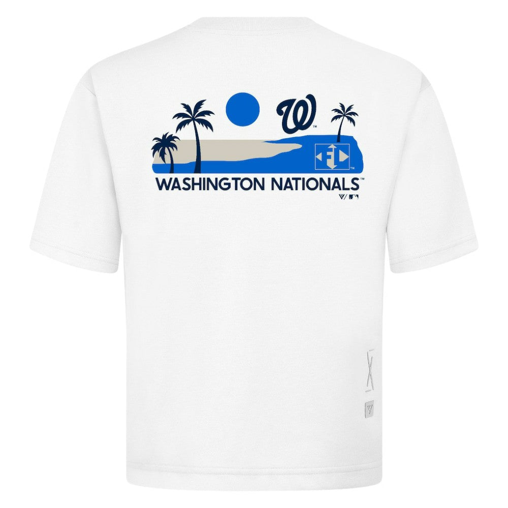 Washington Nationals Levelwear Panoramic Luxe Signature Knit T-Shirt - White - MLB Lifestyle