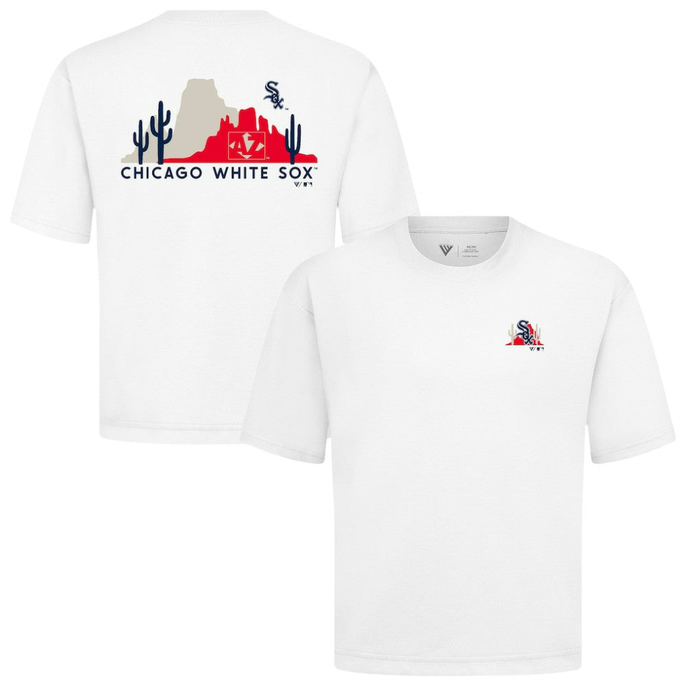 Chicago White Sox Levelwear Panoramic Luxe Signature Knit T-Shirt - White - MLB Lifestyle