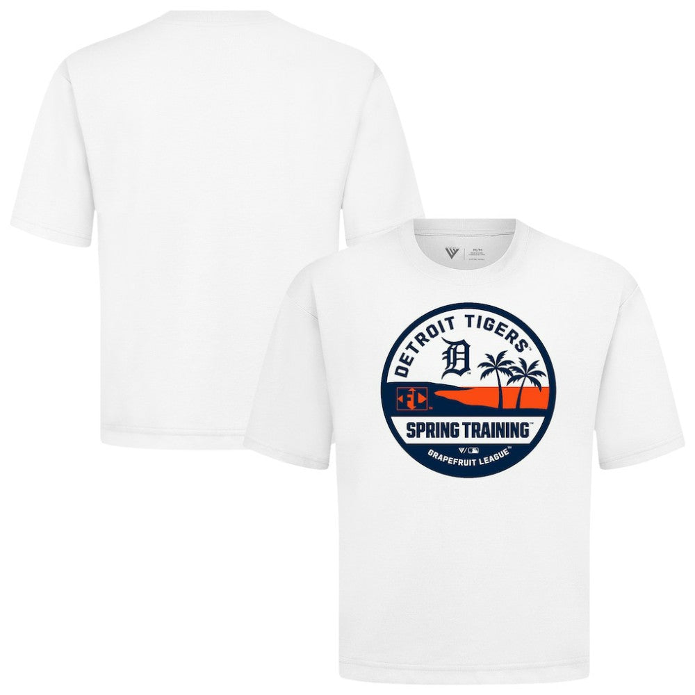 Detroit Tigers Levelwear Spring Training Badge Luxe Signature Knit T-Shirt - White - MLB Discount