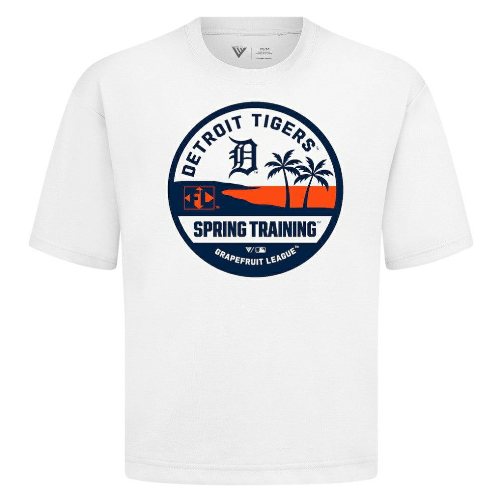 Detroit Tigers Levelwear Spring Training Badge Luxe Signature Knit T-Shirt - White - MLB Discount