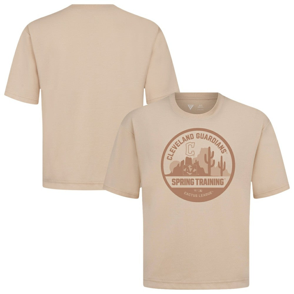 Cleveland Guardians Levelwear Spring Training Badge Luxe Signature Knit T-Shirt - Khaki - MLB Online