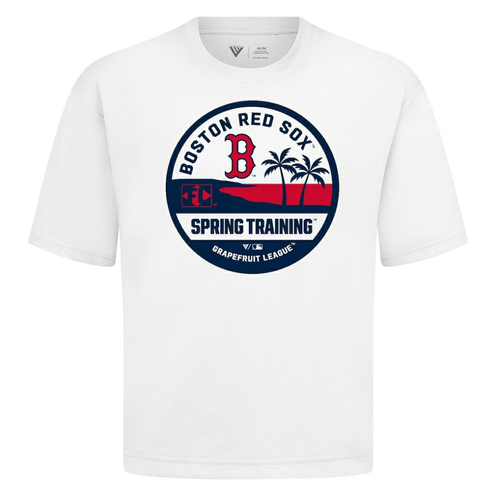 Boston Red Sox Levelwear Spring Training Badge Luxe Signature Knit T-Shirt - White - MLB on Sale