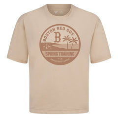 Boston Red Sox Levelwear Spring Training Badge Luxe Signature Knit T-Shirt - Khaki - MLB Discount