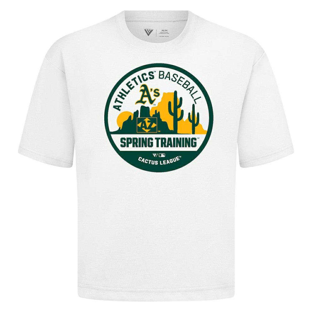 Athletics Levelwear Spring Training Badge Luxe Signature Knit T-Shirt - White - MLB Discount