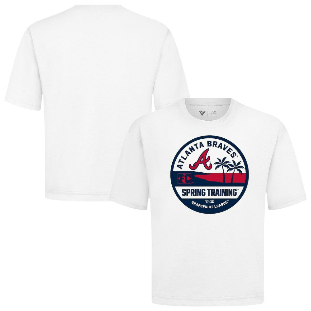 Atlanta Braves Levelwear Spring Training Badge Luxe Signature Knit T-Shirt - White - MLB Lifestyle