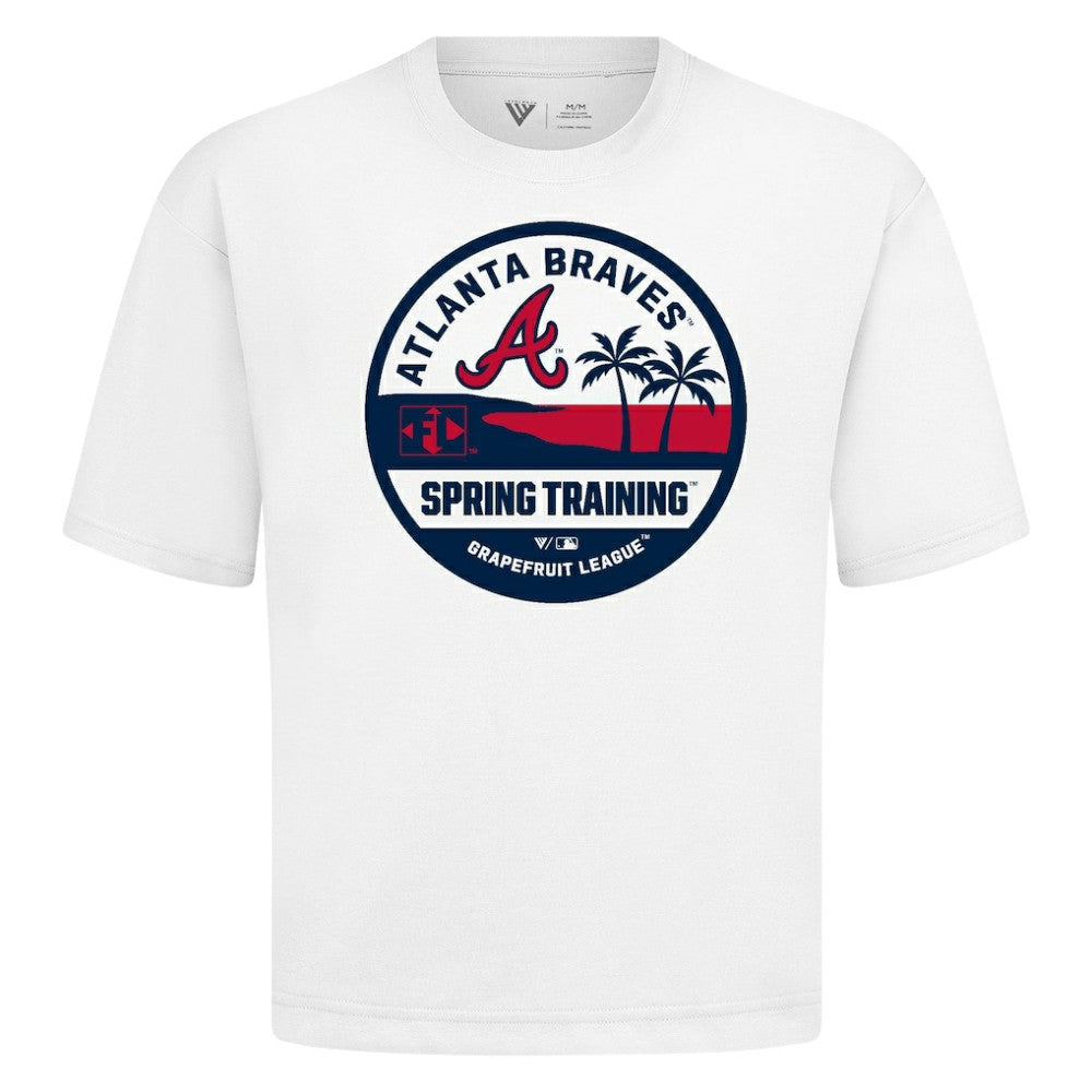 Atlanta Braves Levelwear Spring Training Badge Luxe Signature Knit T-Shirt - White - MLB Lifestyle