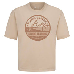 Atlanta Braves Levelwear Spring Training Badge Luxe Signature Knit T-Shirt - Khaki - MLB Discount