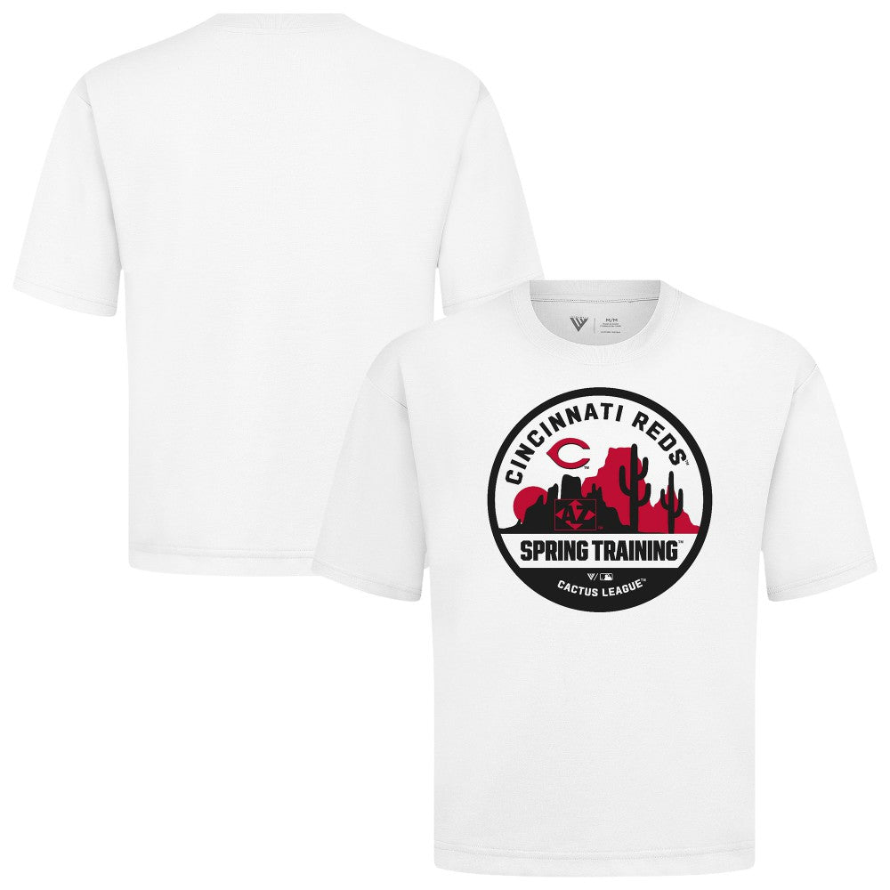 Cincinnati Reds Levelwear Spring Training Badge Luxe Signature Knit T-Shirt - White - MLB Discount