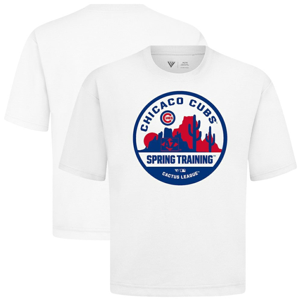 Chicago Cubs Levelwear Spring Training Badge Luxe Signature Knit T-Shirt - White - MLB Lifestyle