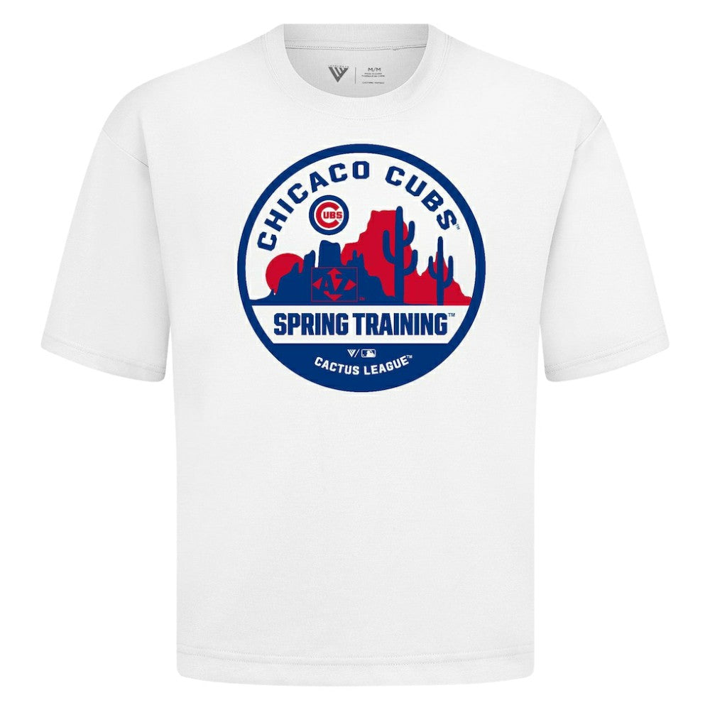 Chicago Cubs Levelwear Spring Training Badge Luxe Signature Knit T-Shirt - White - MLB Lifestyle