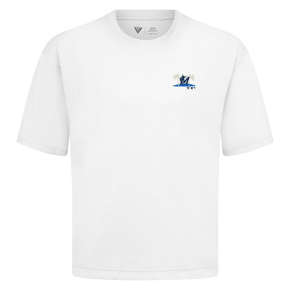 Miami Marlins Levelwear  Luxe Signature Knit T-Shirt - White - MLB Online