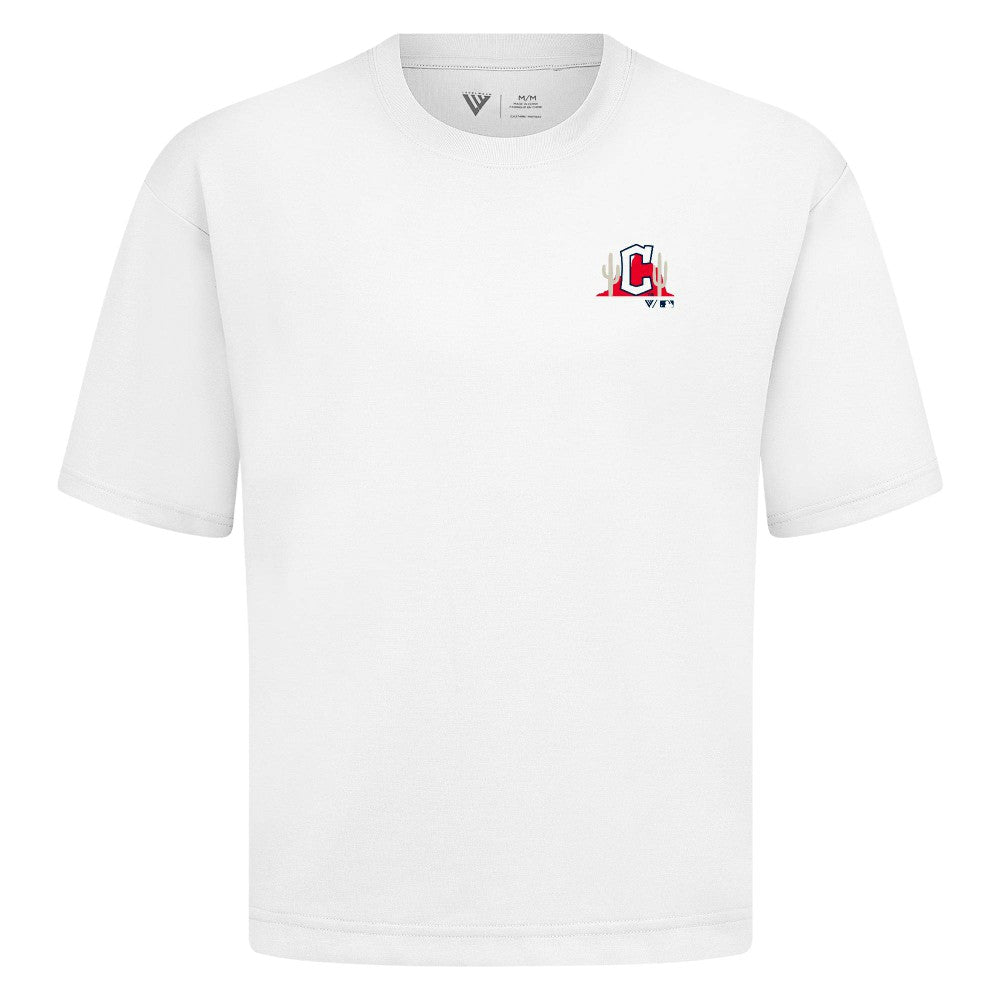 Cleveland Guardians Levelwear Panoramic Luxe Signature Knit T-Shirt - White - MLB Online