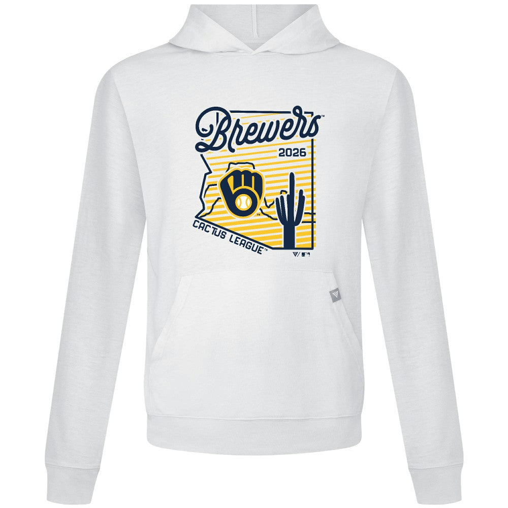Milwaukee Brewers Levelwear Sunrise Relay Hoodie - White - MLB on Sale