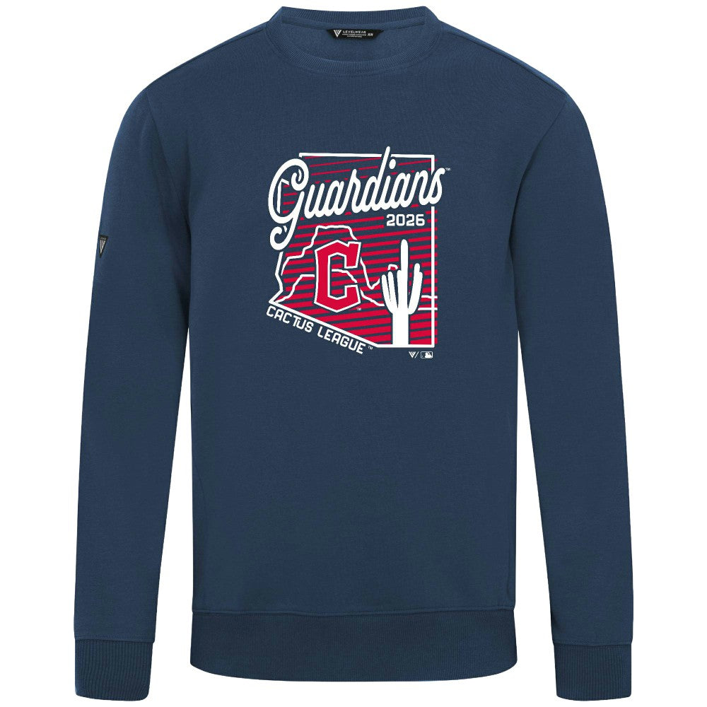 Cleveland Guardians Levelwear Zane Sunrise Sweatshirt - Navy - MLB on Sale