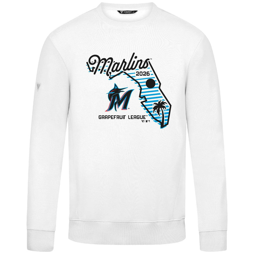 Miami Marlins Levelwear Zane Sunrise Sweatshirt - White - MLB Lifestyle