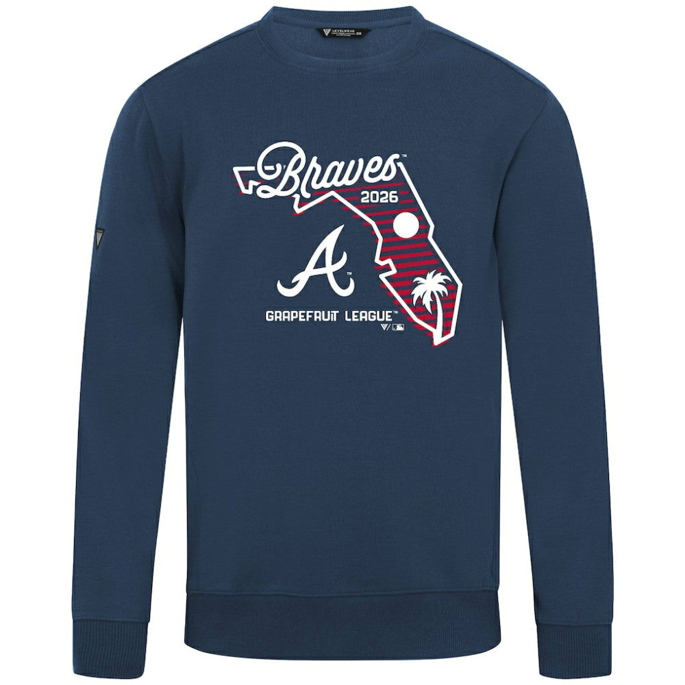 Atlanta Braves Levelwear Zane Sunrise Sweatshirt - Navy - MLB on Sale