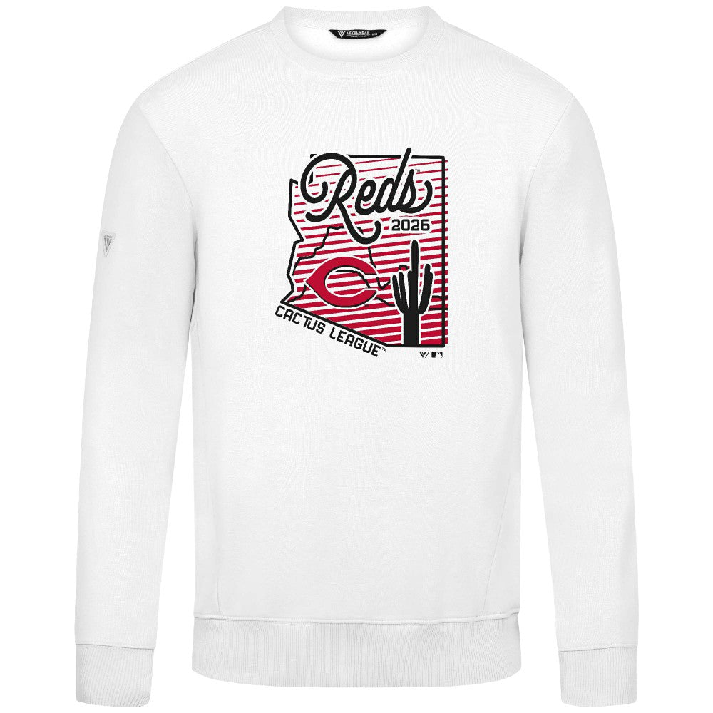 Cincinnati Reds Levelwear Zane Sunrise Sweatshirt - White - MLB Discount
