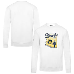 Milwaukee Brewers Levelwear Zane Sunrise Sweatshirt - White - MLB on Sale