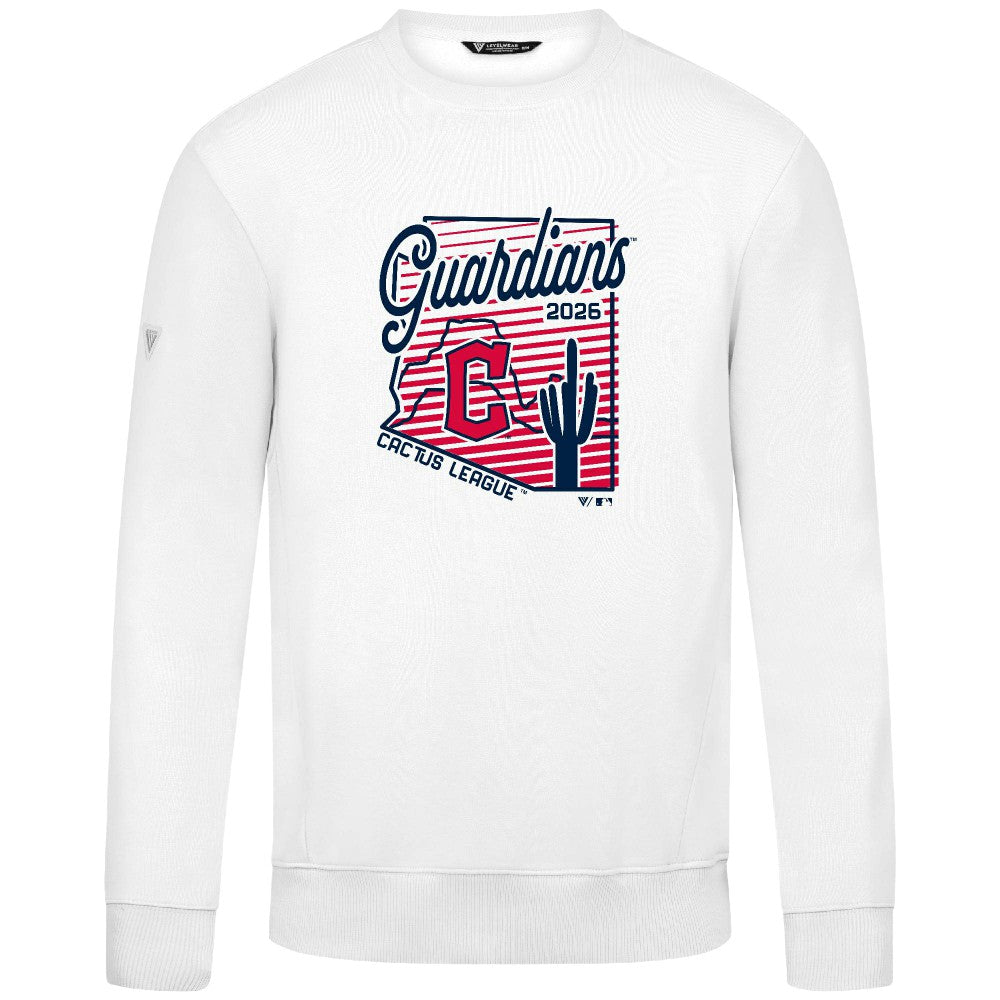 Cleveland Guardians Levelwear Zane Sunrise Sweatshirt - White - MLB on Sale