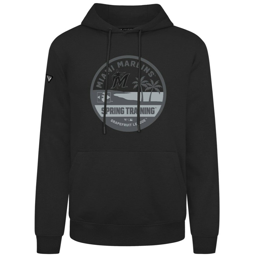 Miami Marlins Levelwear Spring Badge Podium Hoodie - Black - MLB Sale