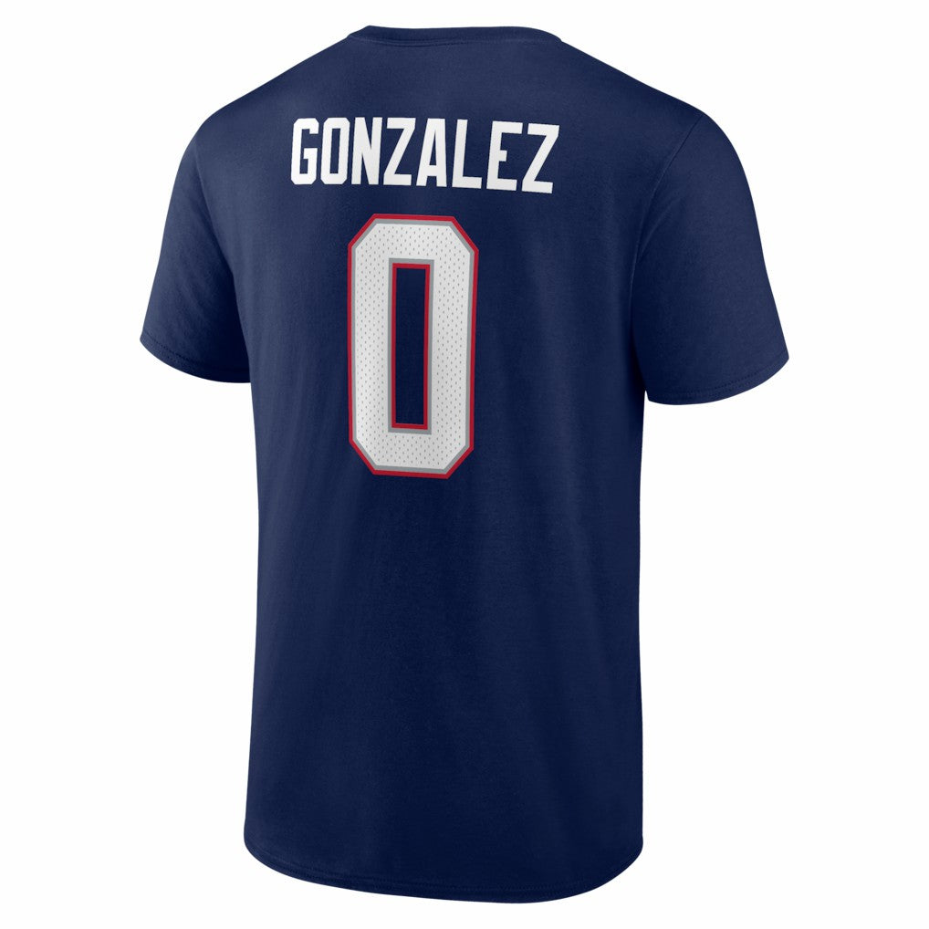 Christian Gonzalez New England Patriots Icon Name & Number T-Shirt Navy
