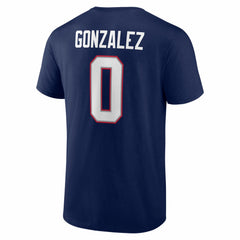 Christian Gonzalez New England Patriots Icon Name & Number T-Shirt Navy
