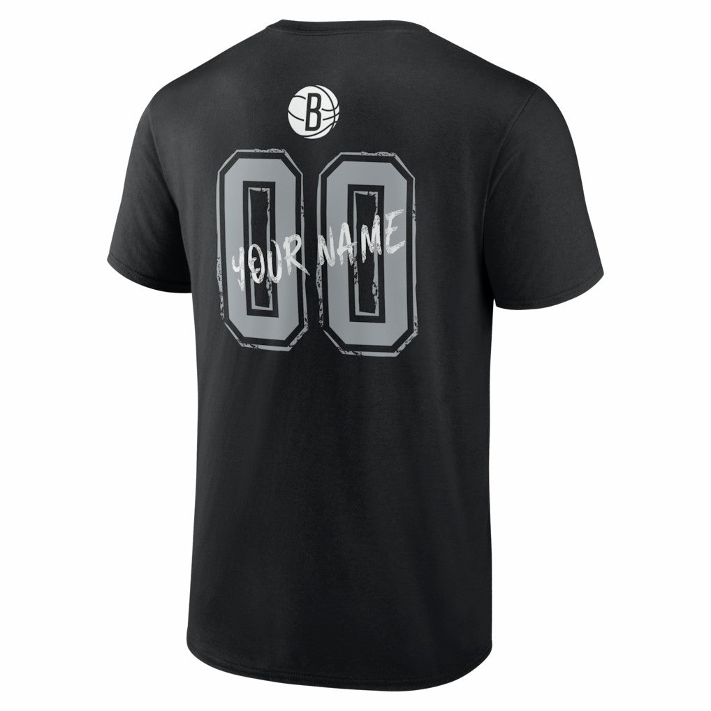 Brooklyn Nets Big & Tall Hustle Personalized Name & Number T-Shirt Black