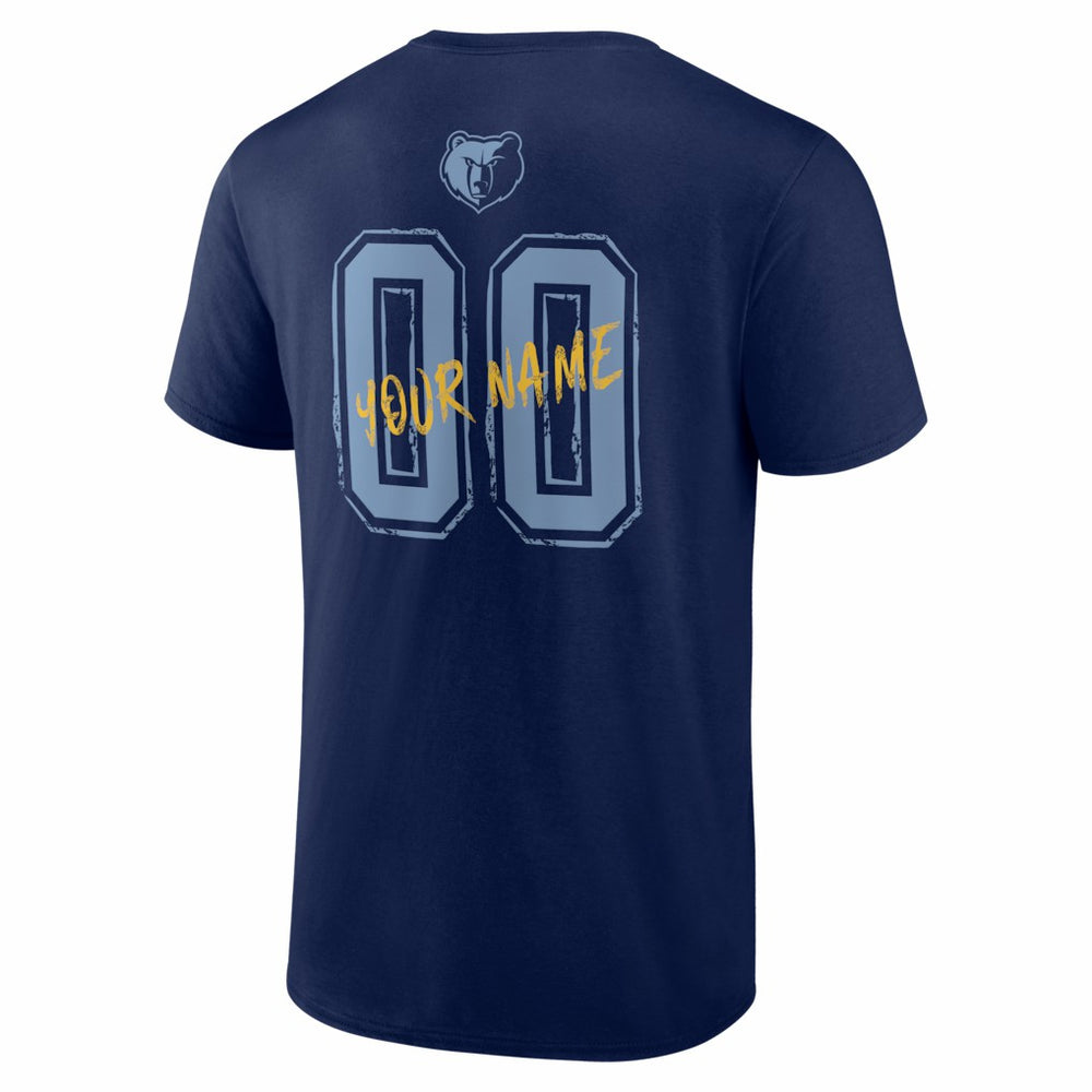 Memphis Grizzlies Big & Tall Hustle Personalized Name & Number T-Shirt Navy