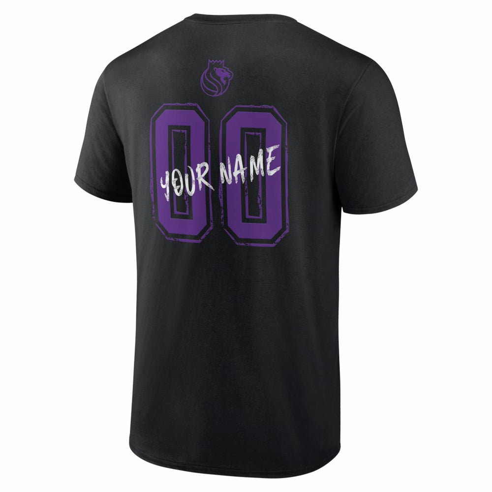 Sacramento Kings Big & Tall Hustle Personalized Name & Number T-Shirt Black
