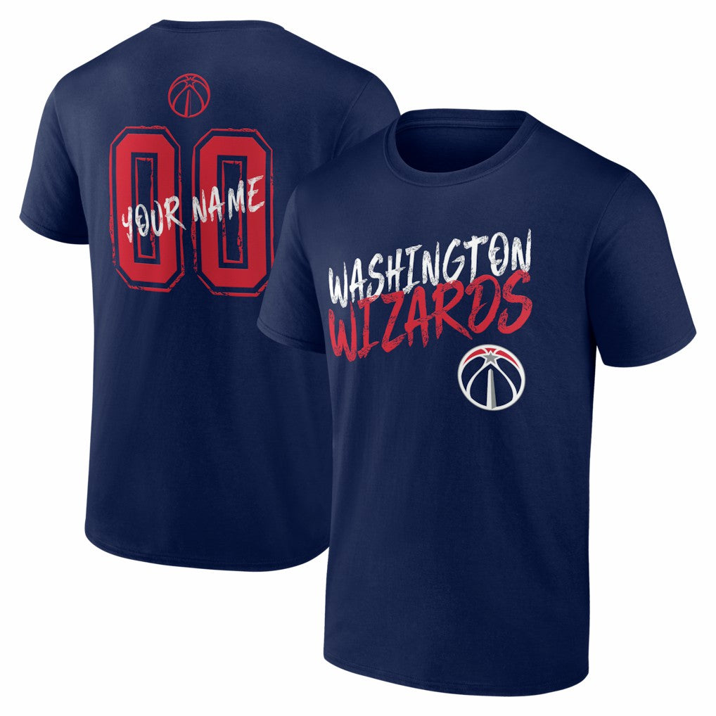 Washington Wizards Big & Tall Hustle Personalized Name & Number T-Shirt Navy